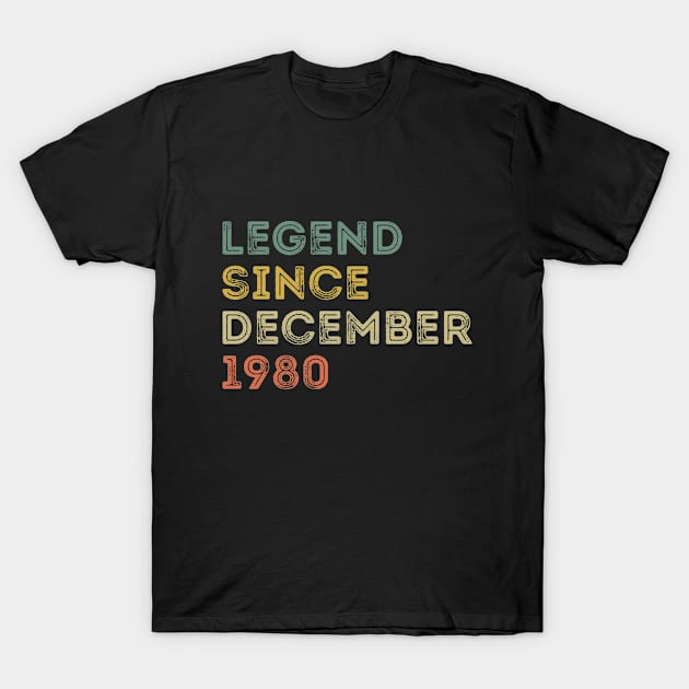 Legend Since December 1980 / Legends December 1980 ,41th Birthday Gifts For 41 Years Old ,Men,Boy T-Shirt by Abddox-99